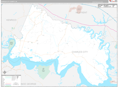 Charles City County, VA Digital Map Premium Style